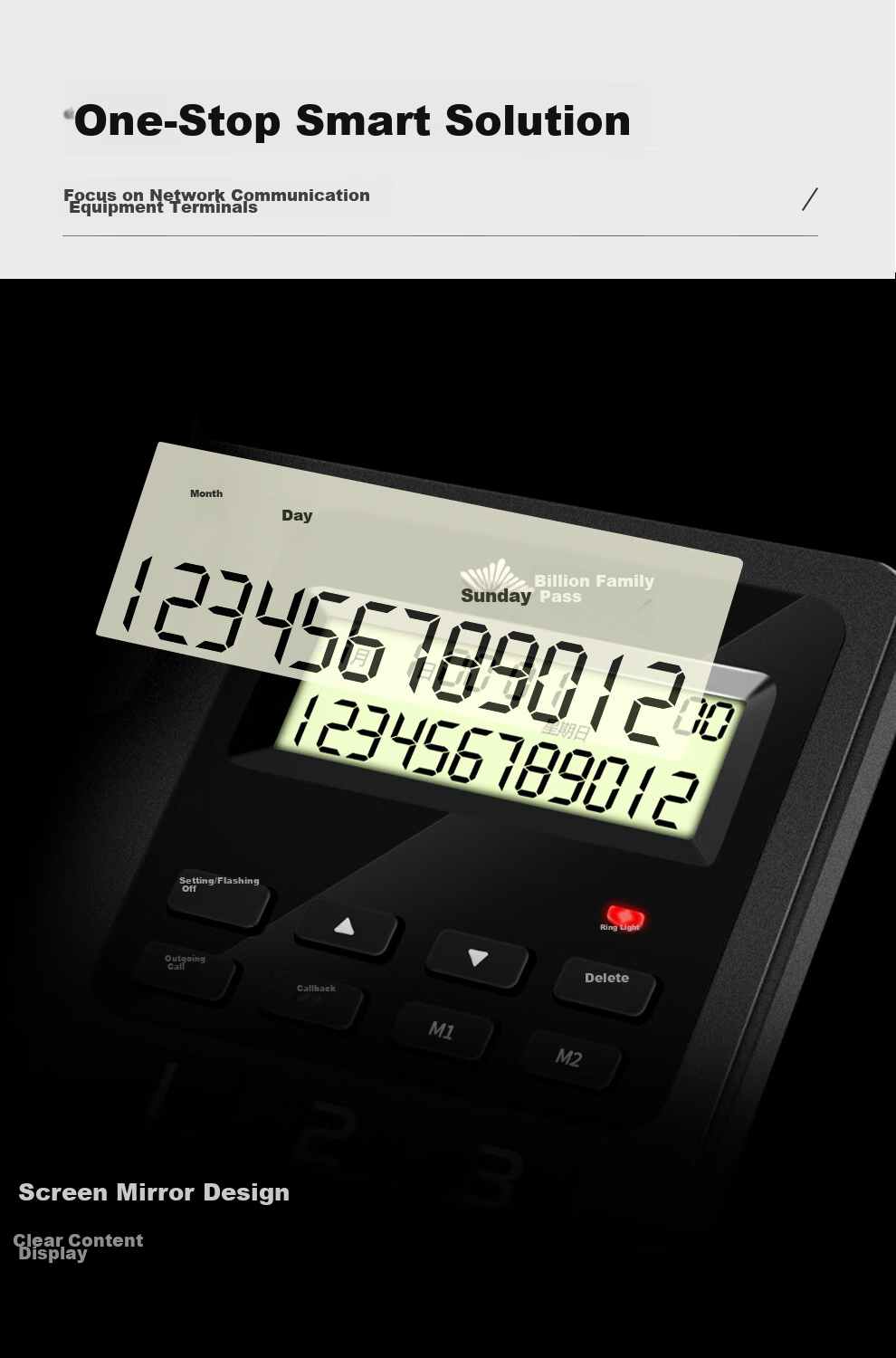 Yijiatong Landline Telephone, Fixed-Line Phone for Business Office And Home Use, Dual Interface with Ringtone Volume Adjustment, Redial, Replay, Flashing, And Caller ID Display, T60 Ruhei 3