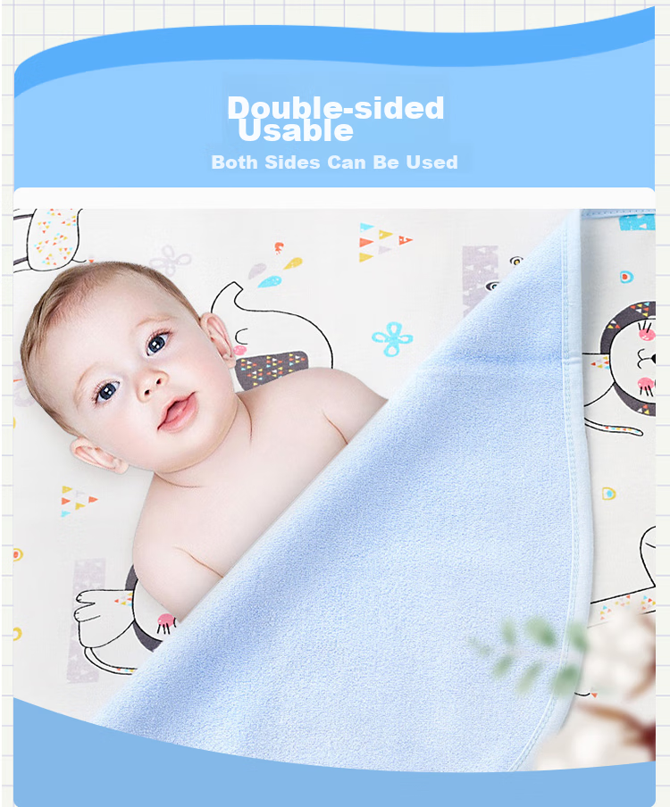 9I9 Baby Diaper Pad, Washable Pure Cotton Waterproof, Newborn Large Size Leak-Proof Bed Mat, 100*70cm 9