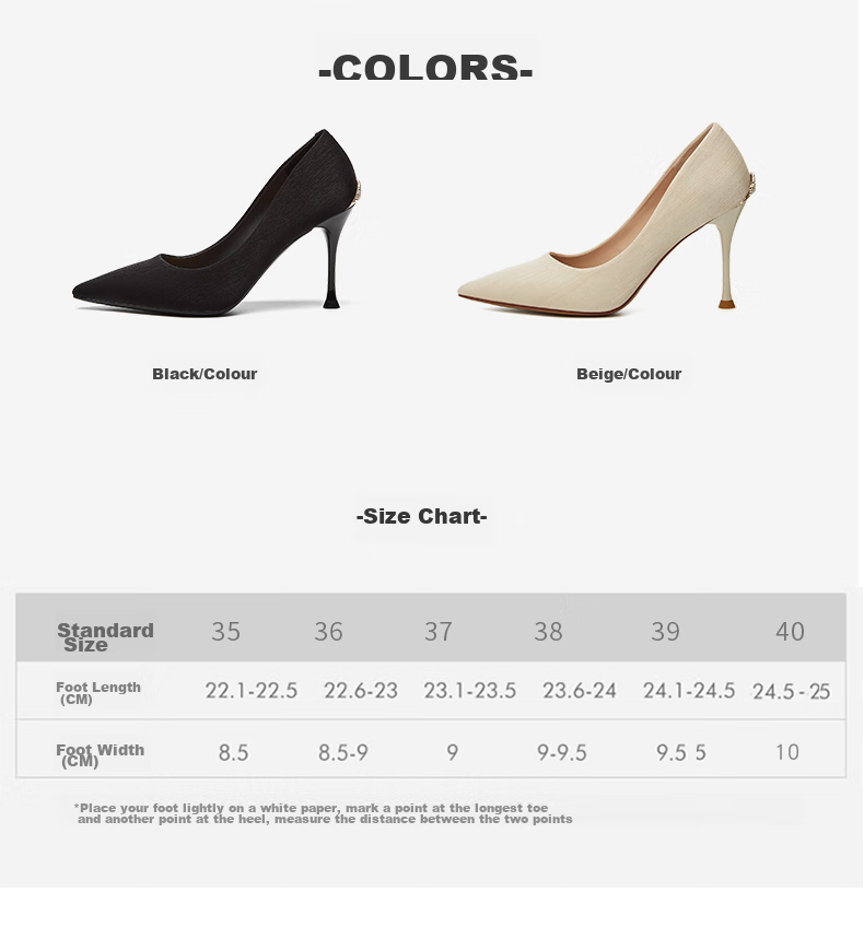 DAPHNE Women's High Heels, Black Pointed Toe Stilettos, Elegant Pumps, Professional Work Shoes, Height-Increasing Shallow Mouth Women's Shoes 4622101063 Black 36 3