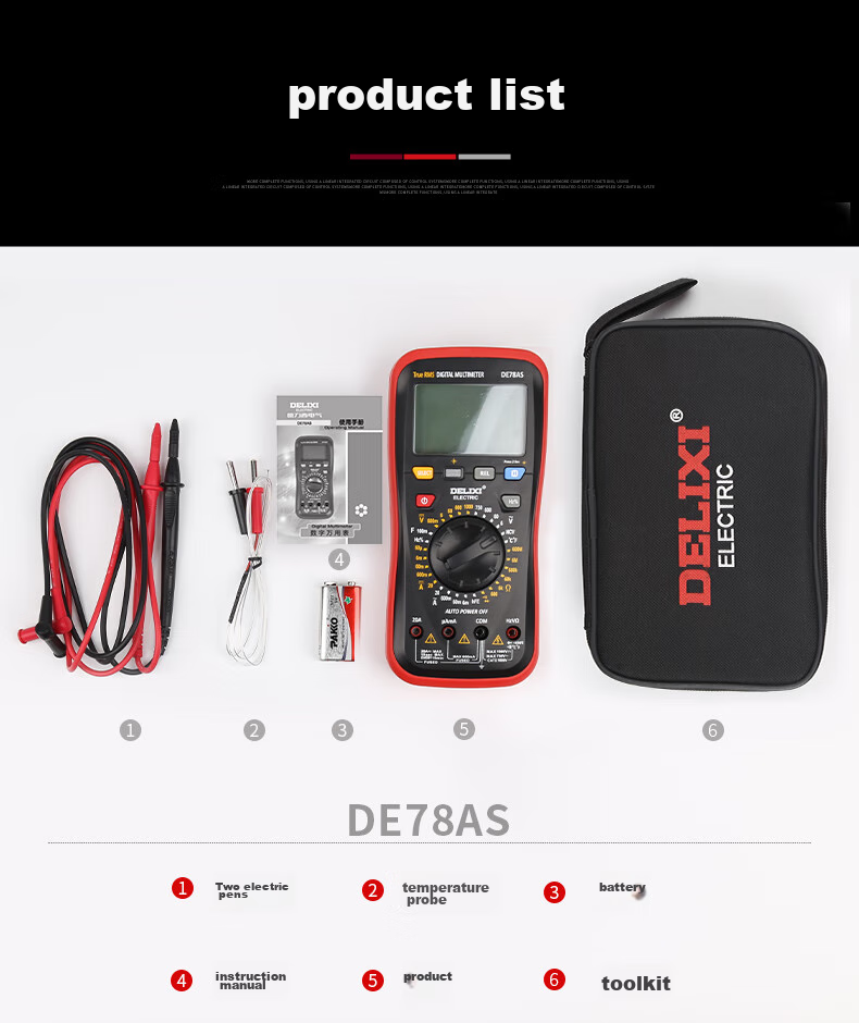 Delixi Electric High-Precision Digital Multimeter Multifunctional Digital Voltage Tester DEM11+ 22