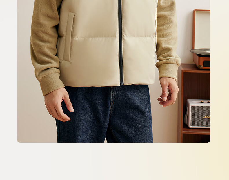361° Men's Down Vest Autumn Winter New Waterproof Warm Sports Casual Running Stand Collar Jacket 652544401-4 20