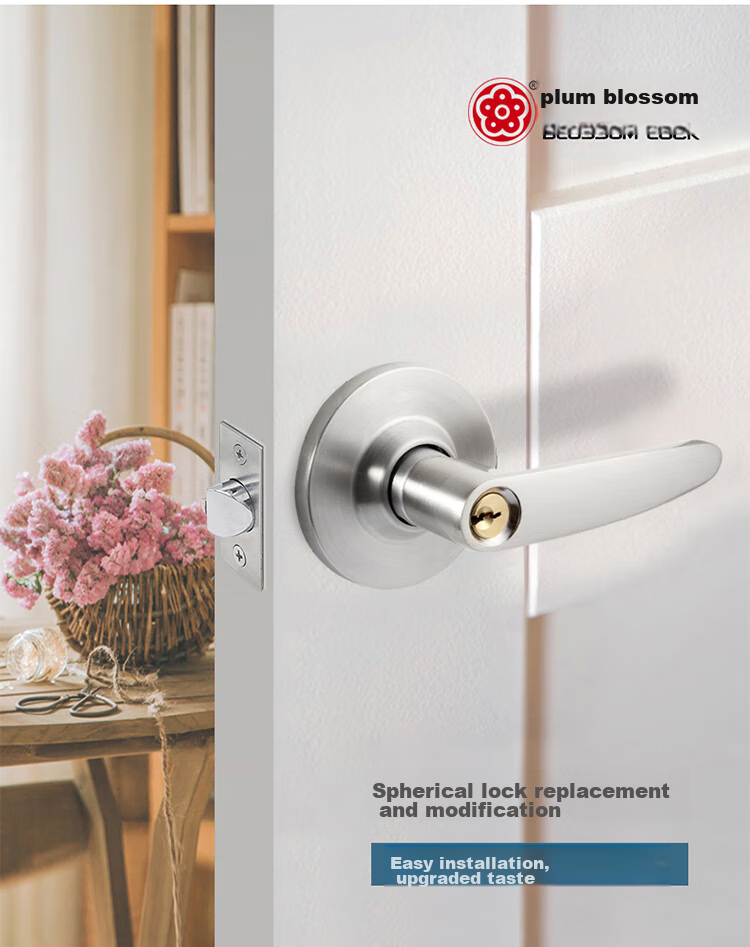 BLOSSOM Spherical Door Lock, Interior Room Door Lock, Wooden Door Bedroom Door Handle Lock, JD201B Grade Lock Cylinder 3