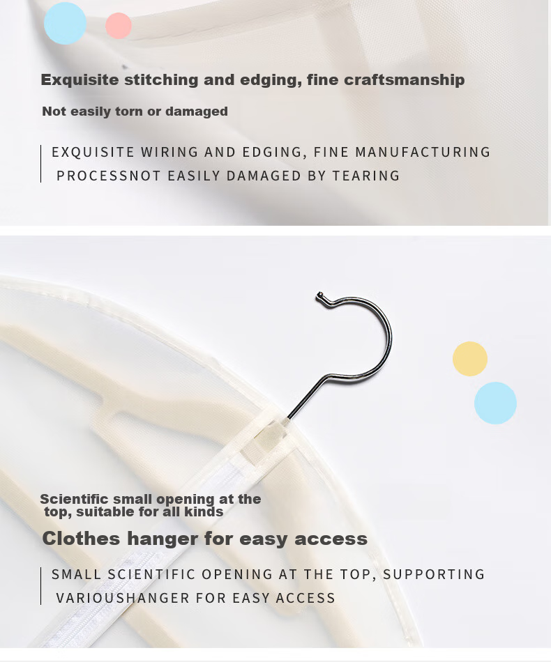 Jicang Dust Cover Hanging Bag, Household Transparent PEVA Garment Storage Bag, Closet Zipper-Style, 3-Pack, 60cm, for Clothes, Coats, And Suits 13