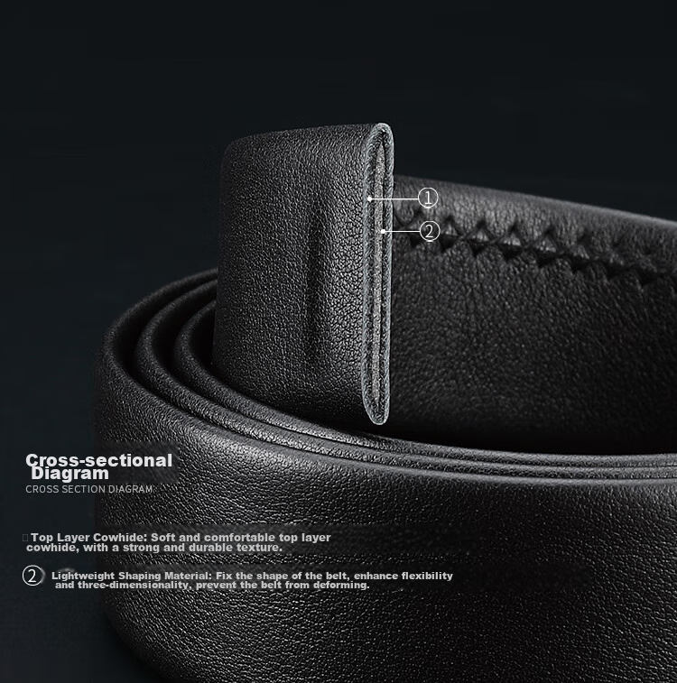 Goldlion Men's Leather Belt with Matte Automatic Buckle, Business Fashion Trouser Belt Gift Box, Birthday Present 11