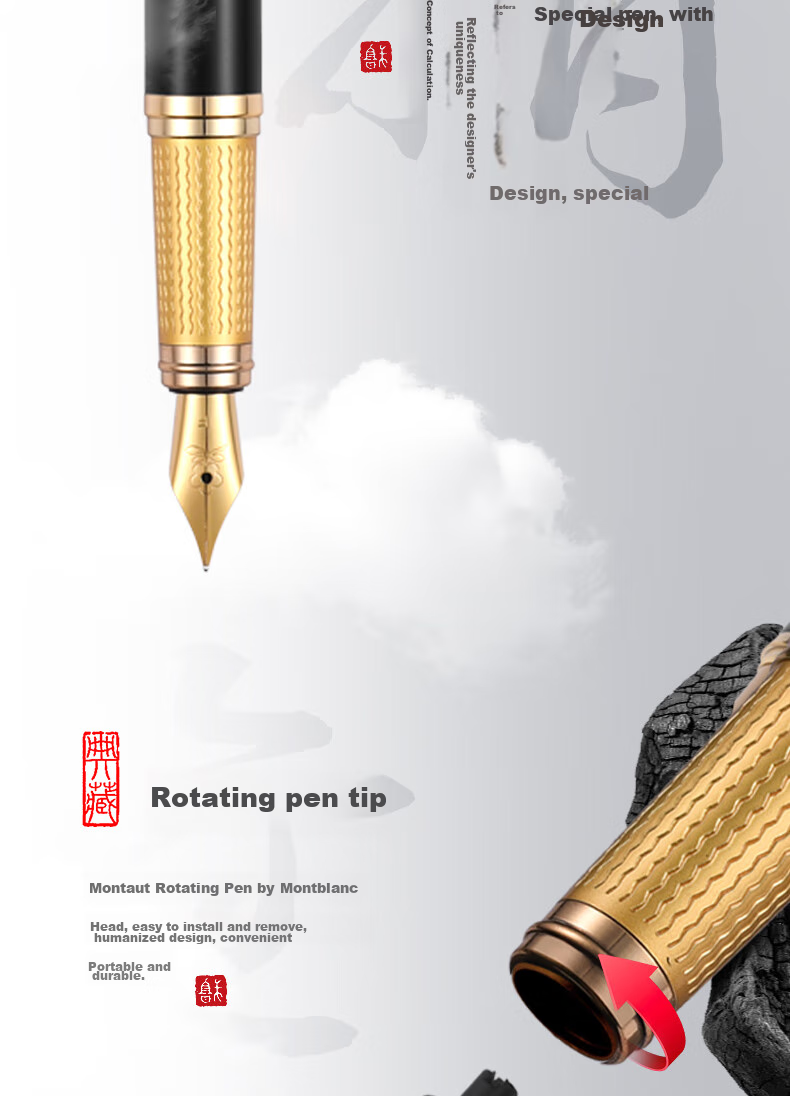 MONTAGUT [Mid-Autumn Festival Gift] Fountain Pen, Ballpoint Pen, Art Pen with Fine Nib, Ladies' Signature Pen, Student Writing Practice Pen, Birthday Gift Box Set, Impression Series, Princess Pink 8