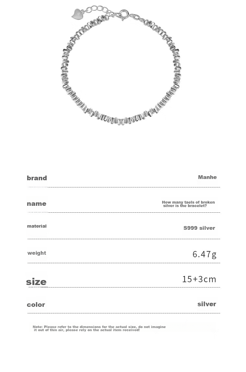 MANHE S999 Sterling Silver Bracelet for Women, 2026 New Style Beaded Bracelet Jewelry, Birthday Gift for Wife Or Girlfriend 10