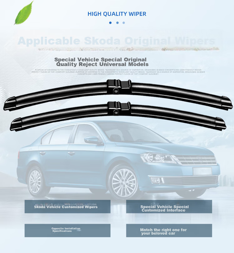 Aoye Windshield Wipers Compatible with Skoda Octavia 2007-2015 Classic Models, Frameless Wiper Blades, Front Windshield Wipers, 1 Pair, 24+19 Inches 4