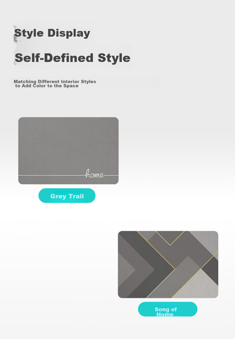 Dajiang Bathroom Mat, Absorbent Floor Mat for Washroom And Toilet, Non-Slip Mat for Bathroom, 40x60cm 14
