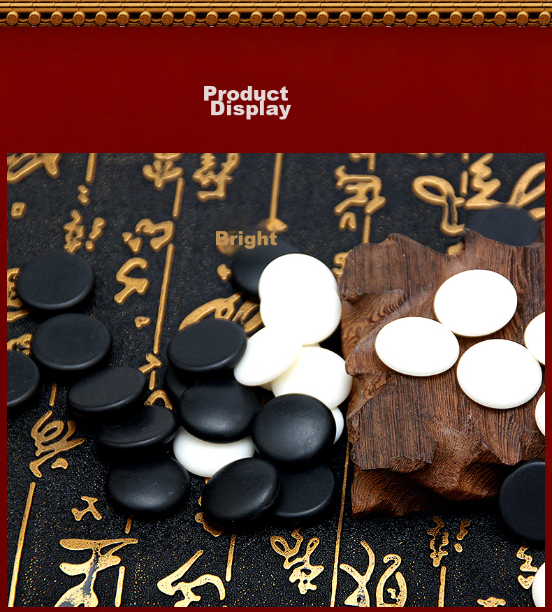 Huasheng Go Set, Nanmu Bamboo Go Container, Imitation White Jade Pieces, 19x19 Dual-Use Xiang Go Board W-015 Father's Day Gift 9