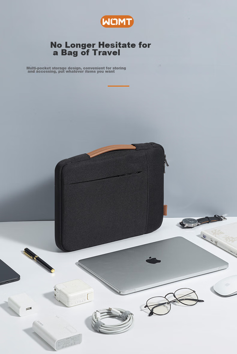WOMT Laptop Sleeve Inner Bag for 13/14 Inch, Compatible with Apple MacBook Air/Pro, Huawei Matebook 14s, Lenovo, Xiaomi, Microsoft Protective Case Handbag 10