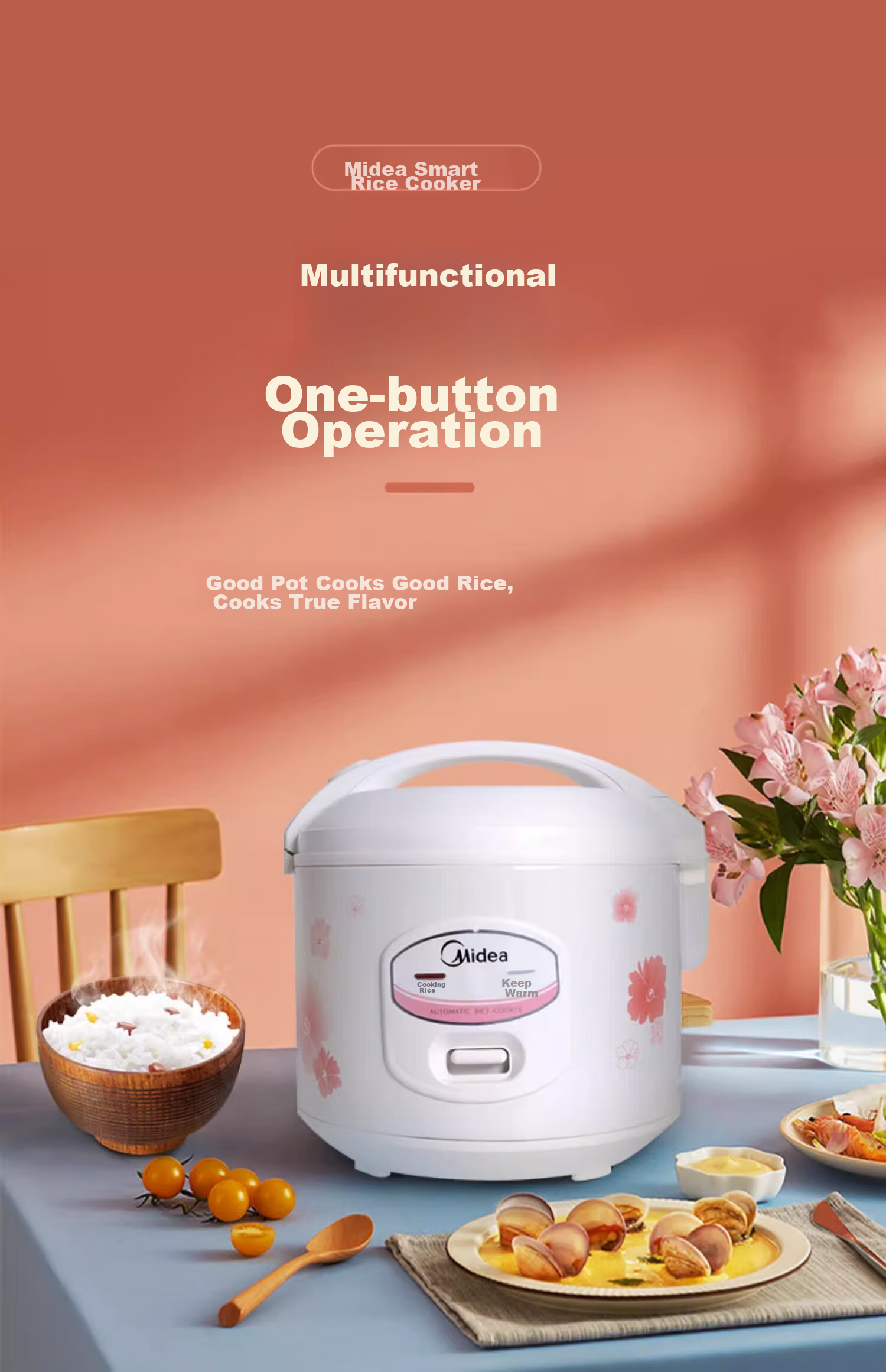 Midea Rice Cooker, Mechanical, Home Use 5L Rice Cooker, Energy-Saving, Simple And Easy to Use, Alloy Inner Pot, Scratch-Resistant And Wear-Resistant, MB-YJ508J 2