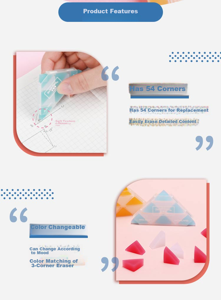 KOKUYO Triangular Eraser for Students, College Entrance Exam, Pink, 4 Boxes, WSG-ERCF1P 3