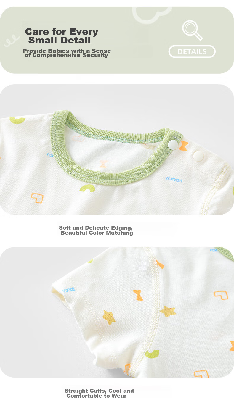 Youqi Baby Summer Outfit, Infant Summer Short-Sleeve Clothes, Thin Summer Two-Piece Set, Infant Stylish Small Outfit 9