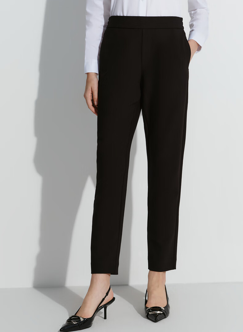 G2000 [Multi-Dimensional Elasticity] Autumn And Winter Mall-Matching Comfortable Business Cigarette Pants Casual Trousers, Black, Size 38 1