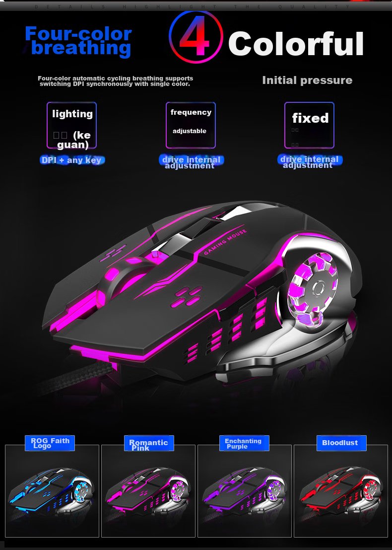 AULA T101 Mechanical Feel Keyboard And Mouse Set, Wired 104-Key Keyboard And Mouse Combo, Gaming And Office Computer Keyboard Mixed Light Eating Chicken Set, Metal Panel Silver White 14