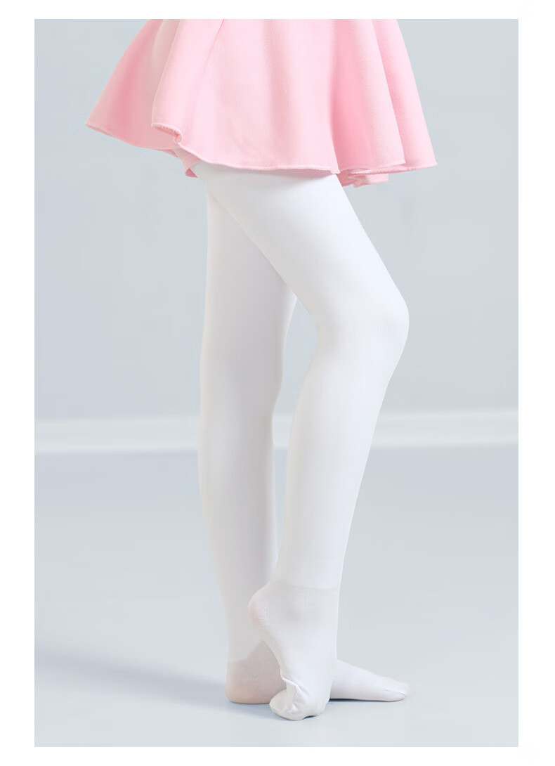 Aiwuge Children's Socks, Spring And Autumn Thin Fleece, Dragon Hair Dance Socks, White Base Tights, White, M Size 1