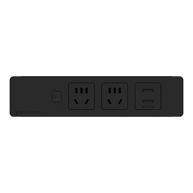BULL Embedded Socket/power Strip/outlet Strip/power Bar/power Board, Multifunctional Desktop/furniture, Black 2 Outlets + 2 USB Ports, Master Control 1.8 Meters, GNQ-Q1021UH