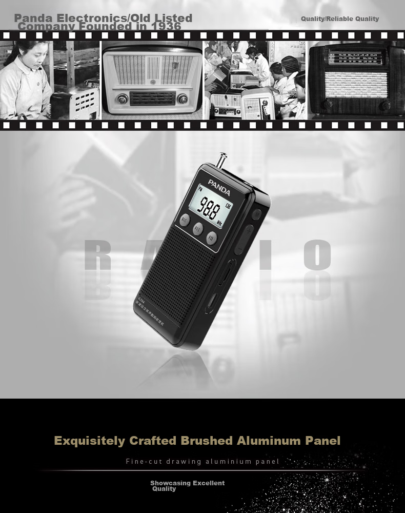 Panda 6124 Radio with Two Bands, Gift for Elderly, Pocket-Sized FM Tuner, Compact Broadcast Transistor Radio 4