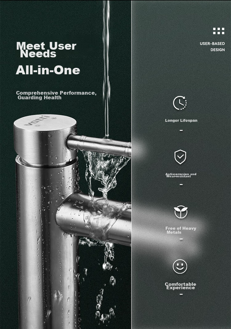 VATTI Basin Faucet, Washbasin, Face Basin, Bathroom Sink, Hot And Cold Stainless Steel Mechanical Arm, Swivel Rotatio 7