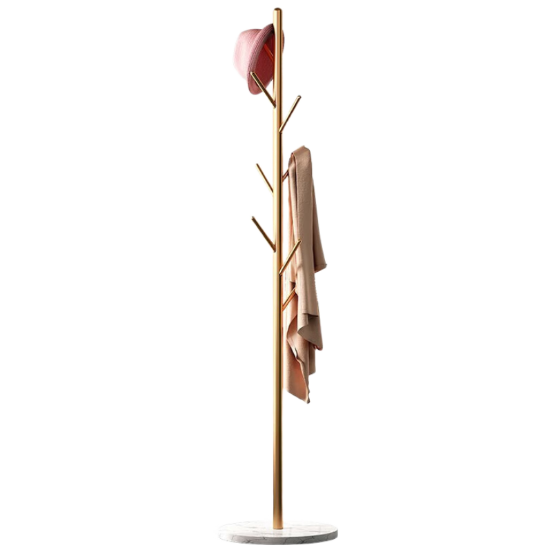Anerya Nordic Iron Art Floor-Standing Clothes Rack, Marble Clothes Hanger, Bedroom Storage, Modern Coat Rack, Classic Branch Style