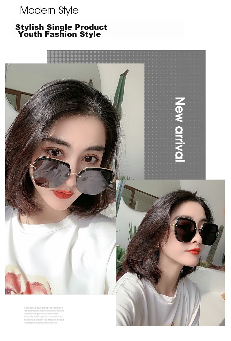 Lafudelu Polarized Sunglasses for Women, UV Protection, Anti-Glare, Trendy Sunglasses, Sun Protection, Wide Frame, Slimming Effect 6