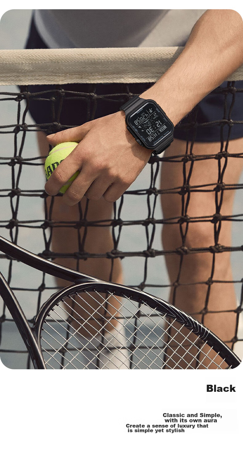 MARK FAIRWHALE Sports Watch for Men And Women Students, LED Square Electronic Watch with Alarm, Waterproof Wristwatch, Birthday Gift 4430 13