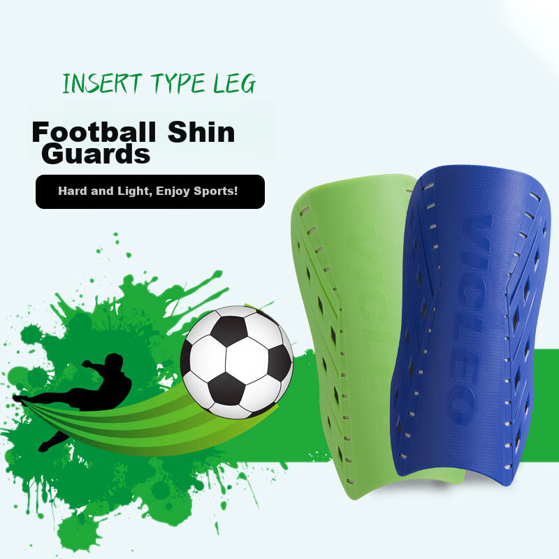 VICLeO Adult And Children's Soccer Shin Guards, Professional Competition Training Leg Protectors, Children's Protective Gear, 3911 Green S