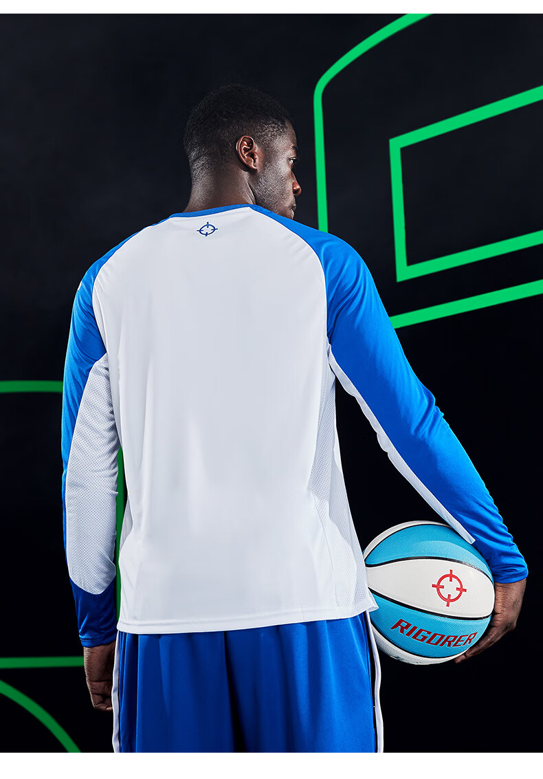RIGORER Quick-Dry Long Sleeve T-Shirt, Basketball Fitness Wear, Men's Fashionable Casual Sports Outdoor Comfortable Trendy Breathable Clothing 21