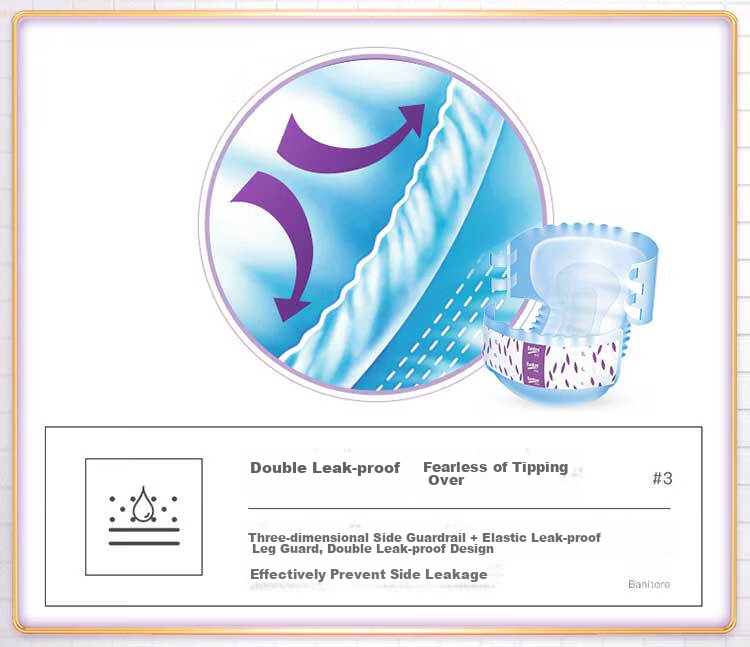 Banitore Economical Adult Diapers, Size M, 60 Pieces (Waist Circumference 85-105cm), Leak-Proof, Breathable, Heng'a 11