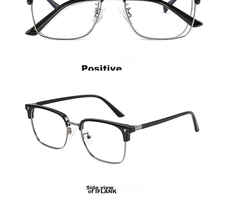 FESETE Blue Light Blocking Glasses, Father's Day Gift, Semi-Rimless Glasses, Professional Prescription Glasses for Myopia, Back-To Eyewear 15