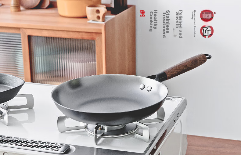 Dianjiang Cast Iron Skillet, 26cm, Non-Coated, Traditional Pan for Home Use, Breakfast Frying, And Steak Cooking 3