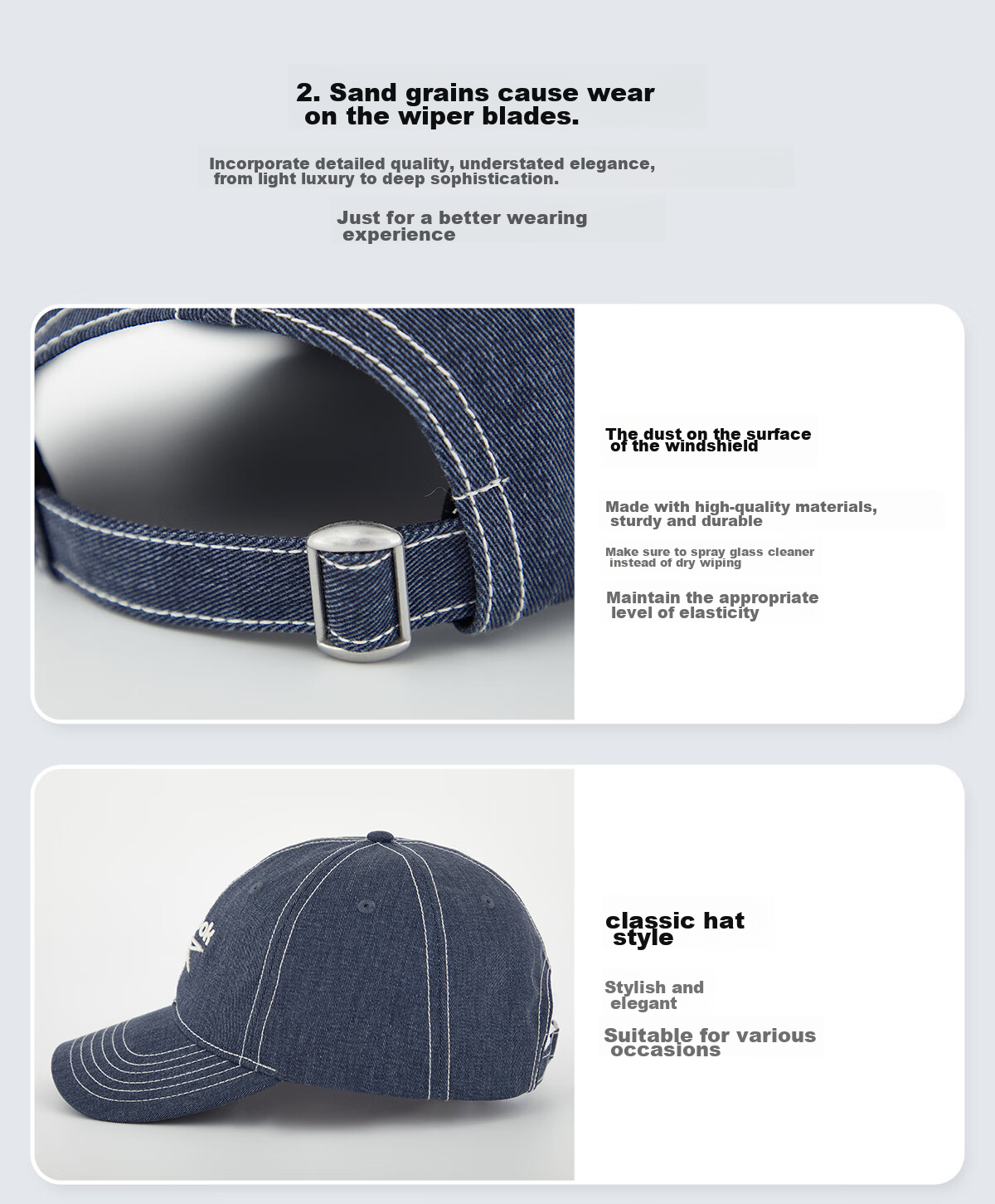 Reebok Retro Modern Denim Hat, Unisex Style, Structured Cut, Face-Slimming, Sun Protection, Adjustable Breathability, Blue 13