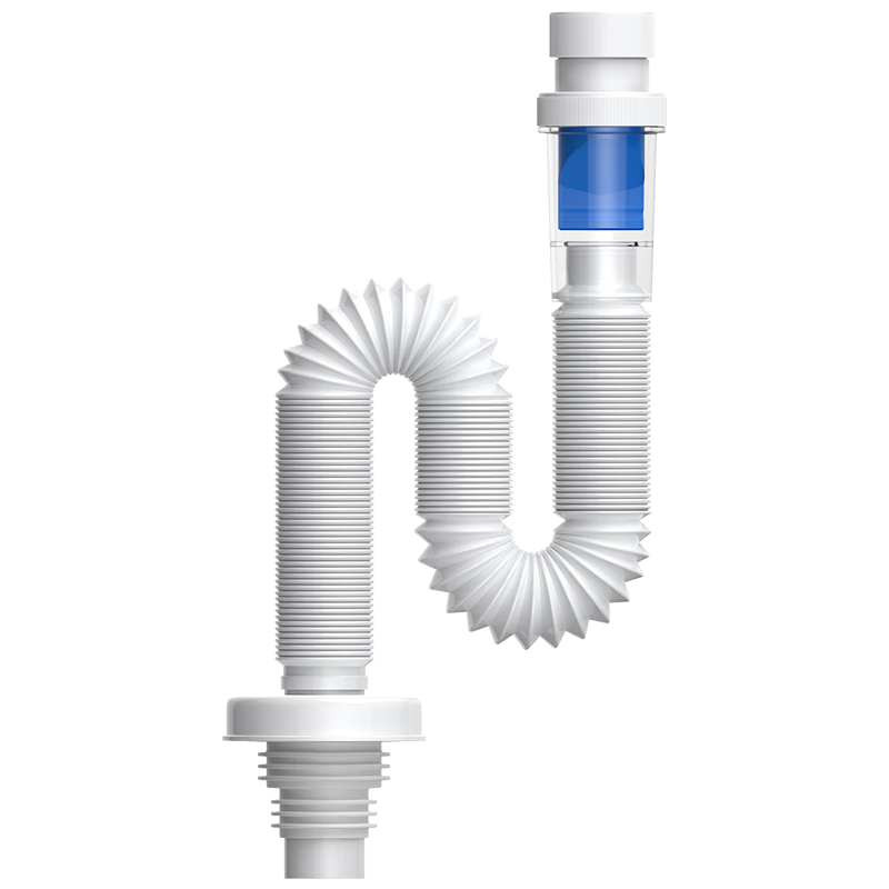 Haili Sink Drain Pipe Anti-Odor Device, Countertop Drainage, Bathroom Cabinet Extendable 96cm ABS Flexible Hose, 73318