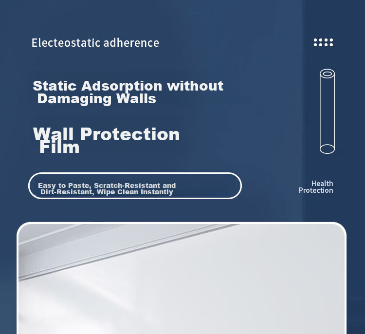 Andatong Static Cling Wall Sticker, Self-Adhesive Wall Protection Film, Electrostatic Attraction Waterproof Film, Protective Film [Transparent Version] 0.9*5 Meters 1
