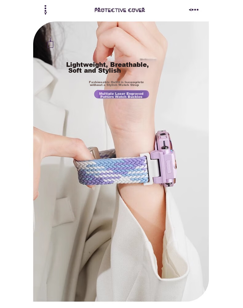 Iboann Compatible Watch Band for Xiaotianc Z11, Z10/Z9/Z8a/Z7s/Z6pro Smartwatch, Braided Magnetic Strap for Z5/Z1/Z2Y/Z3/Z1S/Y05/Q1A Children's Accessories 4