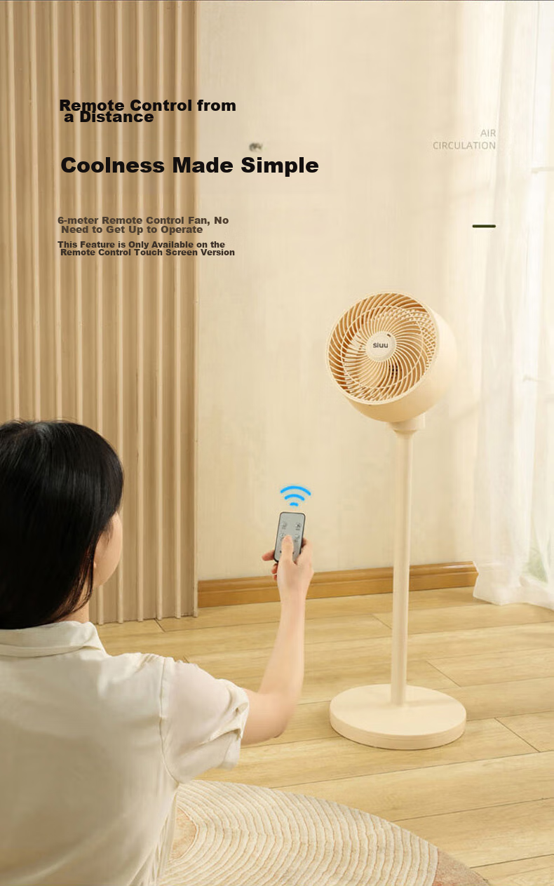 Xiyou Air Circulation Fan High Airflow Oscillating Remote Control Electric Fan Home Desktop Powerful Floor Standing Ventilation Fan Ultra Quiet Bedroom Dormitory Energy-Saving Cooling Small Fan 18