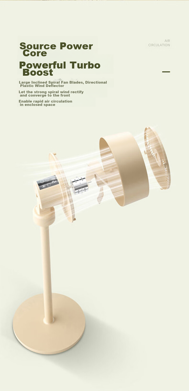 Xiyou Air Circulation Fan High Airflow Oscillating Remote Control Electric Fan Home Desktop Powerful Floor Standing Ventilation Fan Ultra Quiet Bedroom Dormitory Energy-Saving Cooling Small Fan 11
