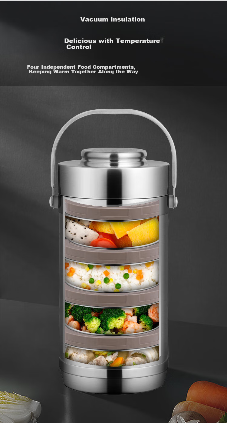 Jinyaoshi 304 Stainless Steel Vacuum Insulated Lunch Box, Classic 2.6L Capacity, All-Steel Design, Thermal Food Container, GK-JBD2600T 7