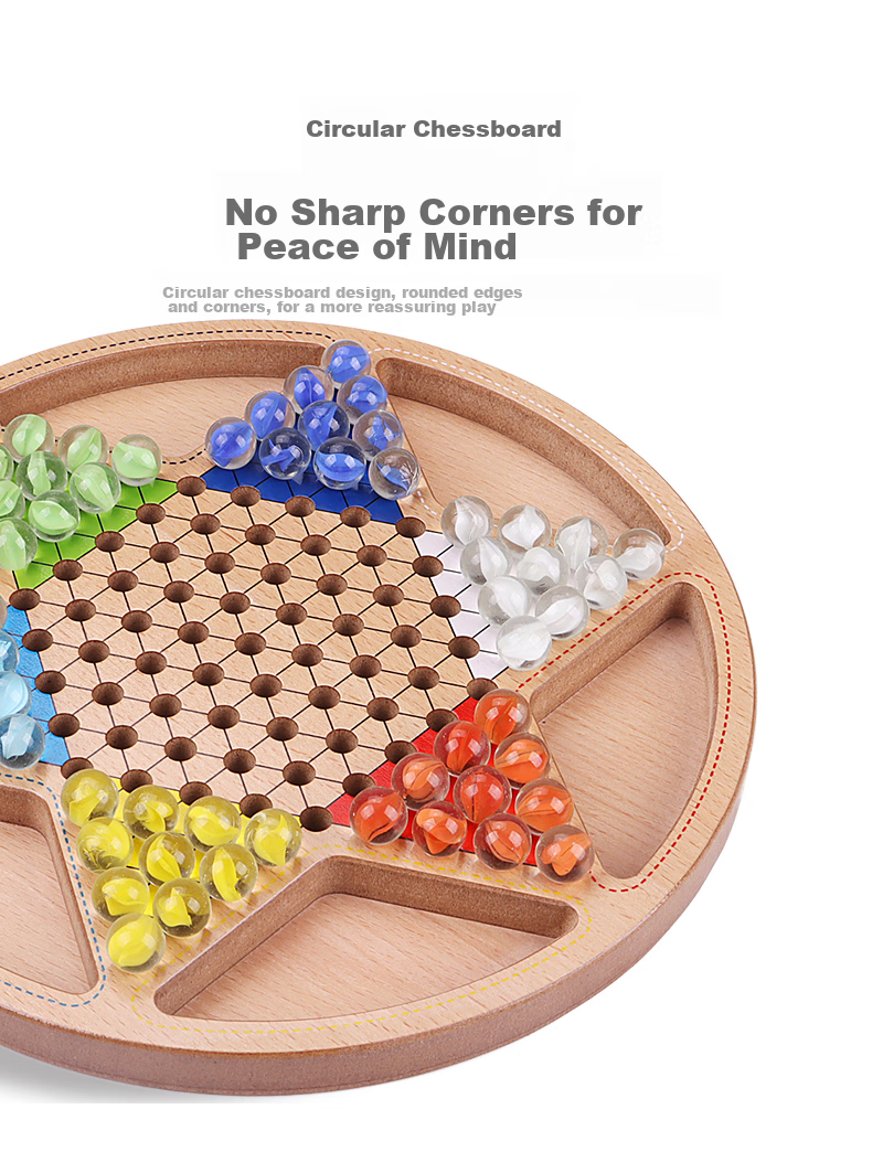 Shenglv Five-In Acrylic Bead Checkers And Gomoku Board Game Set for Kids, Large Size Family Interactive Travel Toy 6