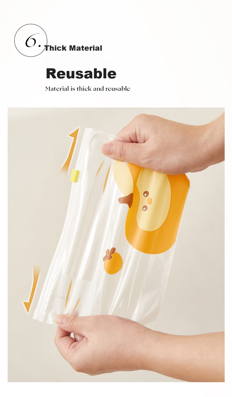 EACHY Sealed Bags for Kindergarten Clothes Storage, Medium-Sized Transparent Cartoon Style, Pack of 35 11