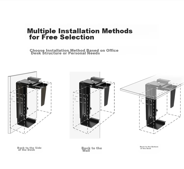 Brateck Beihu Computer Tower Stand, Desktop Computer Bracket, Adjustable Height Desktop Computer Case Stand, Desktop Storage Rack APK40(CPB-6) 8