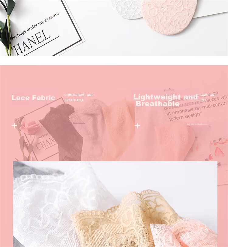 LangSha Women's Lace Stockings with Ribbons, 6 Pairs of Mesh Short Socks with Cotton Bottoms, Thin Spring And Summer Socks 3