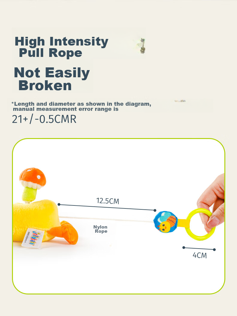 Jollybaby Cute Pet Spinning Toy with Pull Rope, Can Be Chewed And Soothing, 0-1 Year Old Baby Toy, Panda Spinning Doll 5
