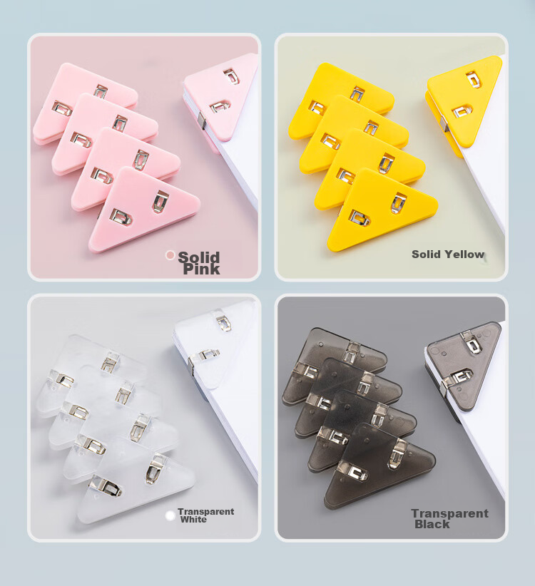 TIANSE 5 Transparent Clips, Ins Style File Folder, Acrylic Planner Clip, Long Tail Clip, Student Office Exam Paper Clip, Triangle Clip, TS-5819 (Without Sticker) 6