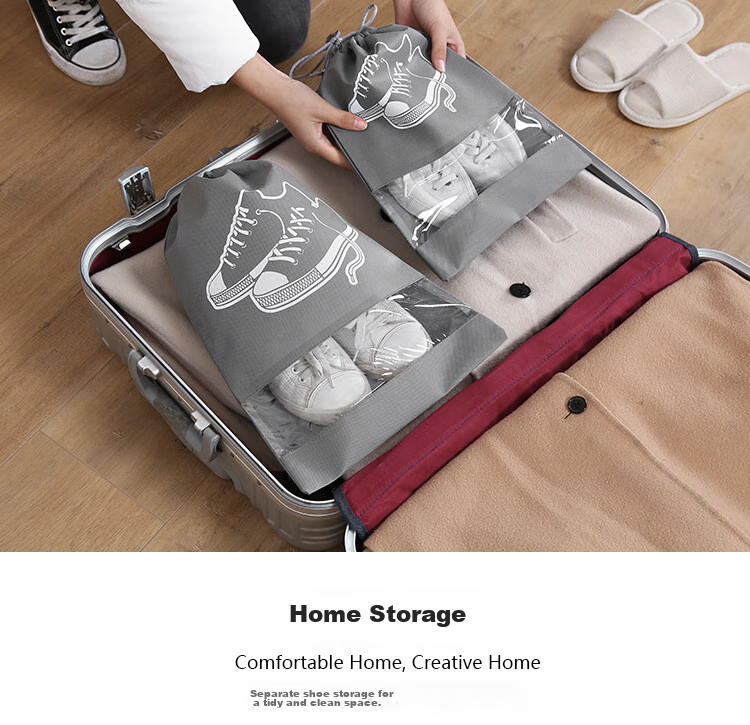 Youjialiangpin Shoe Storage Bags, Travel Luggage Organizer, Clothes Sorting Bags, Waterproof, Dustproof, Moisture-Proof, Drawstring Closure, Pack of 10 6