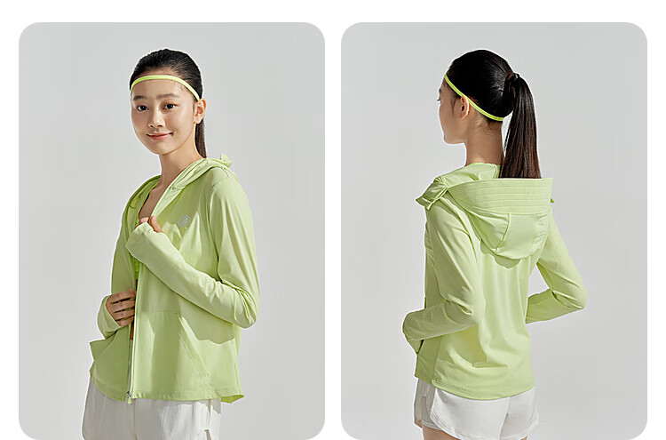 BOSIDENG Summer National Standard Sun Protection Jacket for Women, Short Style, UV-Resistant, Breathable, Slim-Fit, Lightweight Coat, UPF100 35