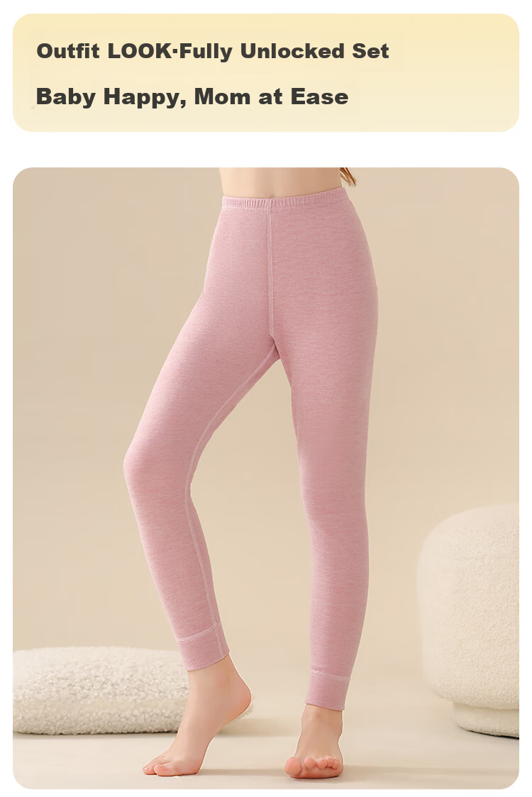 LangSha [Double-Sided Brushed] Children's Thermal Pants, Girls' Autumn Trousers, for Older Kids And Teens, Home Cotton-Padded Pants, School Uniform Essential 14