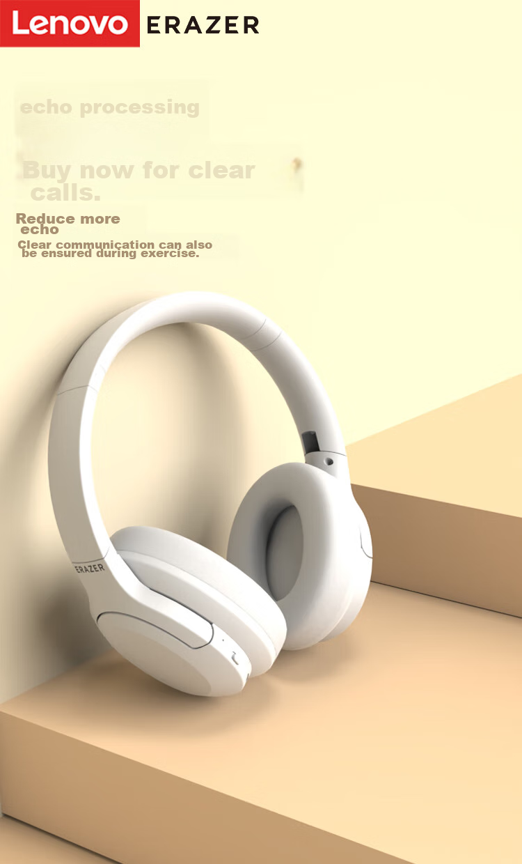 Lenovo Ecological Brand Yinin Wireless Bluetooth Over-Ear Headphones High-Quality Music Computer Gaming Sports Stereo Headphones Compatible with Sony Xiaomi Black 4
