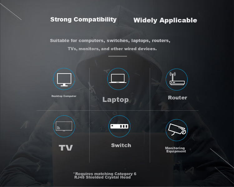 CHOOSEAL (CHOSEAL) Category 6 Gigabit Outdoor Ethernet Cable, Engineering Grade 0.57 Unshielded Pure Copper Twisted Pair, Outdoor Waterproof Wear-Resistant Sun-Proof Cold-Resistant, 50 Meters, LDN7727MT50 9
