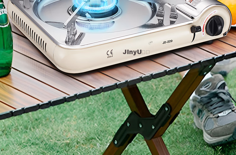 Jinyu Portable Camping Gas Stove with Windproof And Explosion-Proof Design, Magnetic Burner, Outdoor Cooking Equipment, Stir-Fry Gas Stove, 2.5KW 4